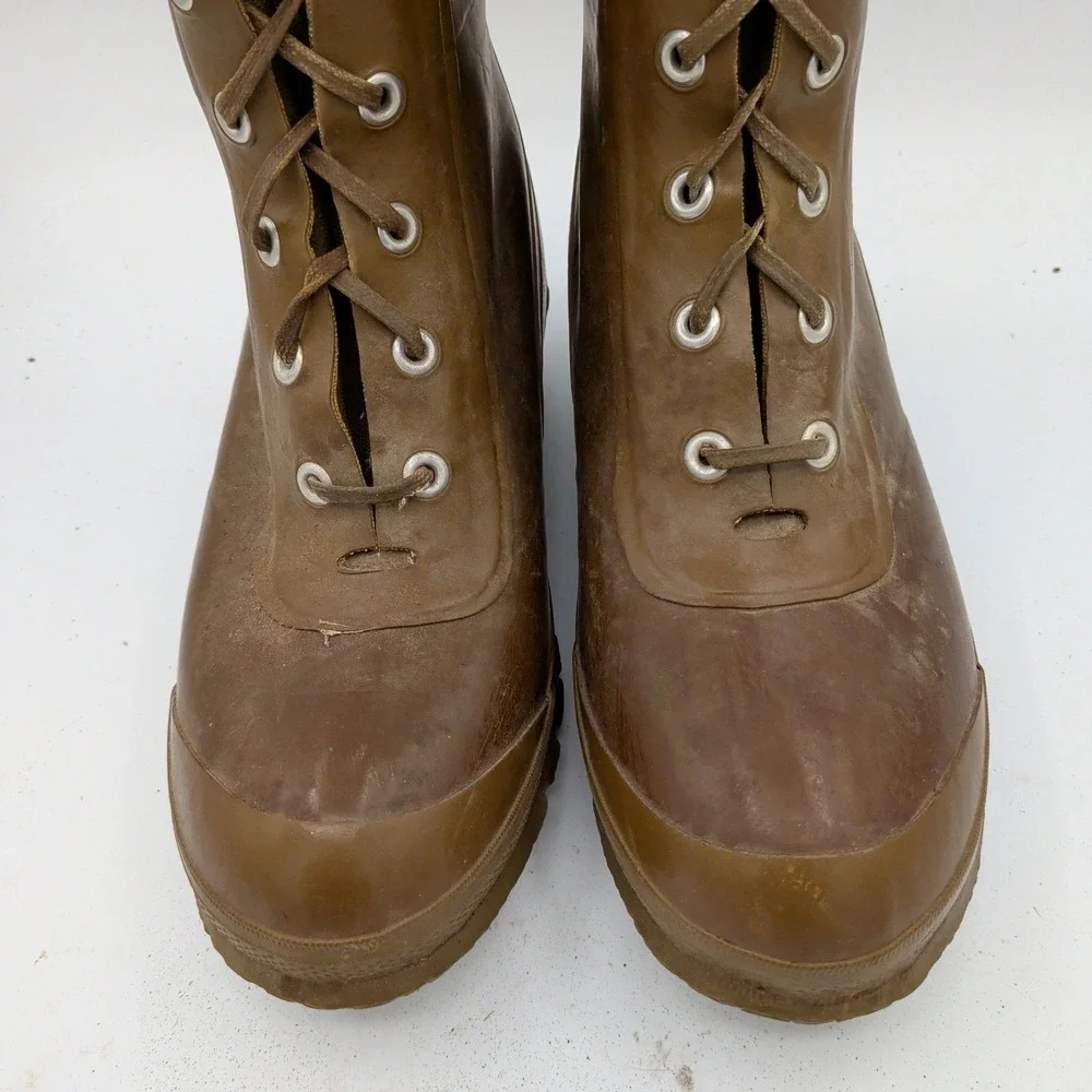 Converse Insulated Rubber Hunting Boots Brown Lace Up Waterproof Mens‎ 8 Vintage
